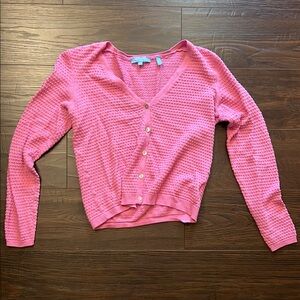 Pink Button-Up Cardigan